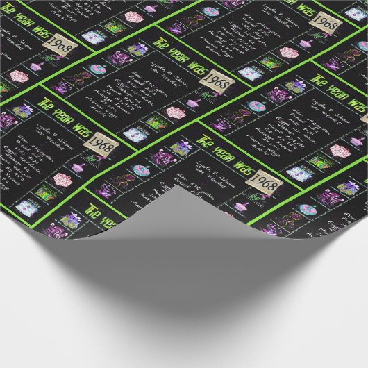 Trivia zum Geburtstag 1968 Geschenkpapier (Ecke)