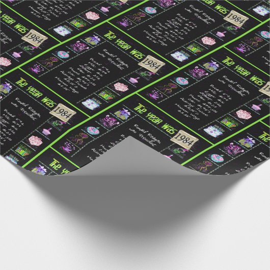 Trivia zum Geburtstag 1984 Geschenkpapier (Ecke)