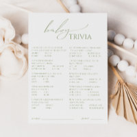 Trivialkarte für die Whimsical Sage Green Baby Dus