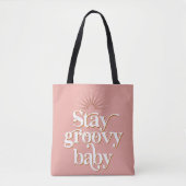TRIXIE 70's Retro Pink Bleibe Groovy Baby Hippie Tasche (Vorderseite)