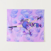 Trixie der Clown - blaue Balloons Wandteppich (Vorderseite (Horizontal))