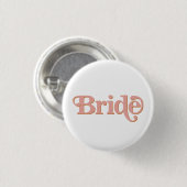 TRIXIE Retro 70er The Party Junggesellinnenbraut Button (Vorne & Hinten)