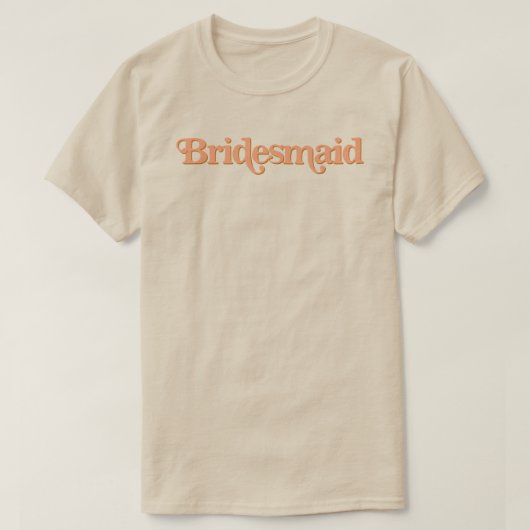 TRIXIE Retro 70er Themed Burnt Orange Bridesmaid T-Shirt (Design vorne)