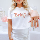 TRIXIE Retro 70's Themed Blush und Orange Bride T-Shirt