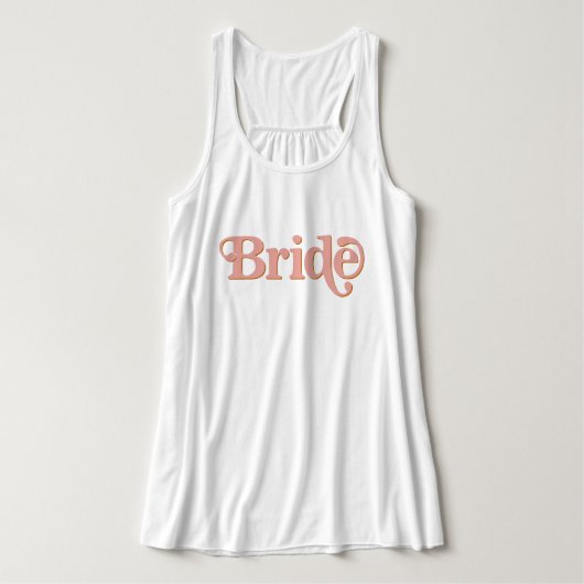 TRIXIE Retro 70's Themed Blush und Orange Bride Tank Top (Design Vorderseite)
