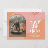 TRIXIE Retro Arted Foto Boho Save the Date Einladung (Vorderseite)