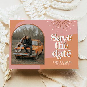 TRIXIE Retro Arted Foto Boho Save the Date Einladung