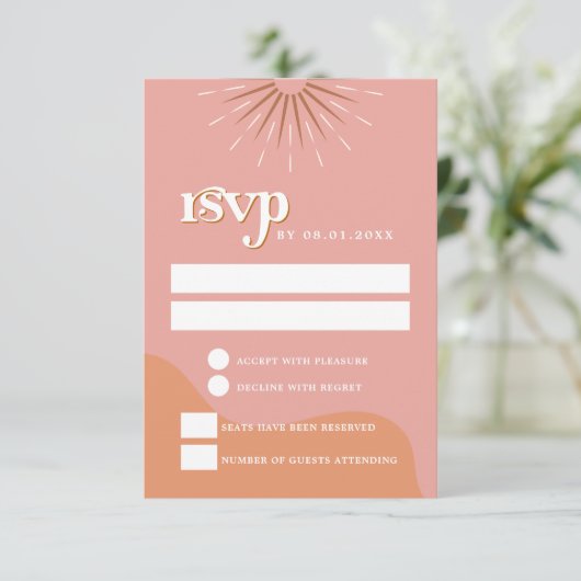 TRIXIE Retro Pink und Orange 70er UAWG Postkarte (Stehend Vorderseite)