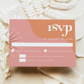 TRIXIE Retro Rosa Orange 70er Themed Wedding RSVP Einladung