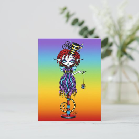 Trixy Pixie Stick Sideshow Circus Fairy Postcard Postkarte (Stehend Vorderseite)