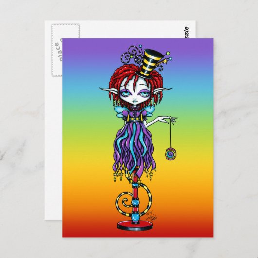 Trixy Pixie Stick Sideshow Circus Fairy Postcard Postkarte (Vorne/Hinten)