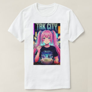 TRK CITY ANIME-MÄDCHEN RETRO-STIL TSHIRT