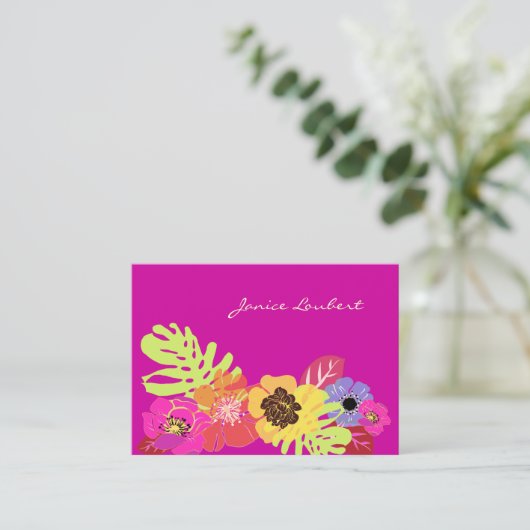 TRO-BOLD TROPISCHE BLUME/HINTERGRUND VISITENKARTE (Stehend Vorderseite)