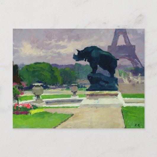 Trocadero Gardens and Rhinoceros by Jacquemart Postkarte (Vorderseite)