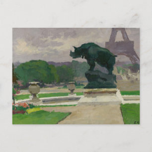 Trocadero Gardens und Rhinoceros von Jacquemart Postkarte