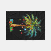 Trocal Christmas Hawaiian Santa Xmas Lights Palm T Fleecedecke (Vorderseite (Horizontal))