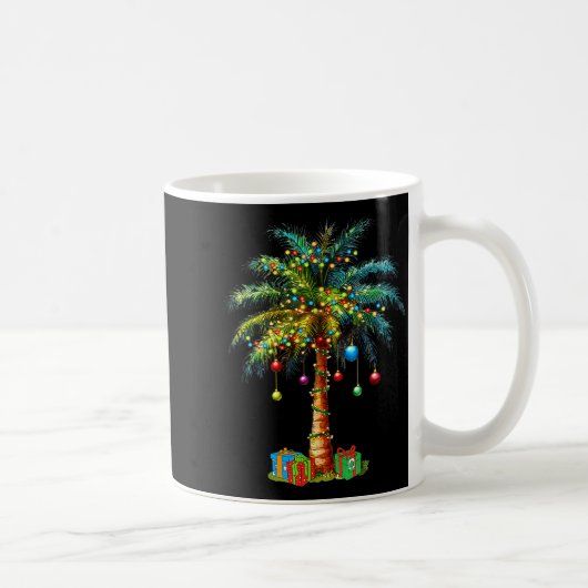 Trocal Christmas Hawaiian Santa Xmas Lights Palm T Kaffeetasse (Rechts)