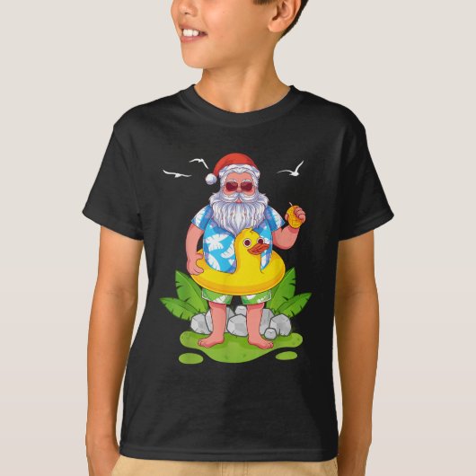 Trocal Summer Funny Hawaiian Santa Claus Christmas T-Shirt (Vorderseite)