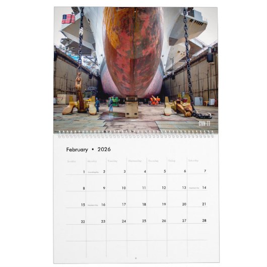TROCKEN SIE DOCK! - US-Marineschiffe Kalender (Feb 2026)