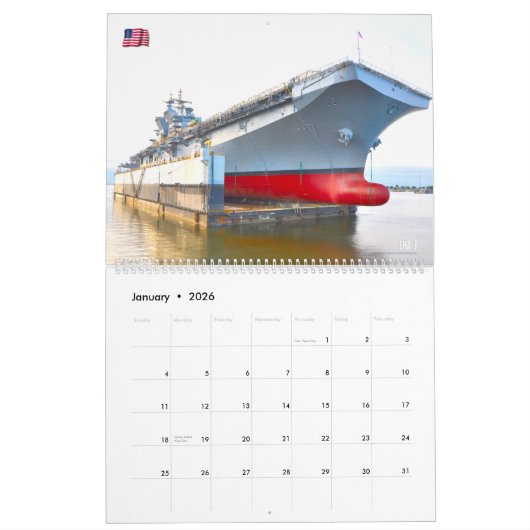 TROCKEN SIE DOCK! - US-Marineschiffe Kalender (Jan 2026)