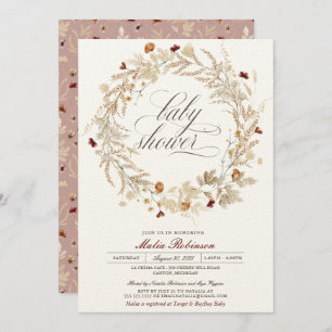 Trockenblütendusche Wildblumen Herbst Herbstdusche Einladung