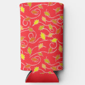 Trockenbraune Blätter rot Selters Dosenkühler (Vorderseite)