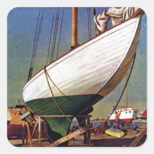 Trockendock durch John Atherton Quadratischer Aufkleber