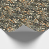 Trockene Blüten und goldfarbene Blätter Wrapping P Geschenkpapier (Ecke)