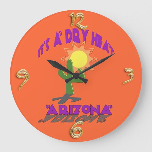 Trockene Hitze Arizona Mauer Große Wanduhr (Vorderseite)