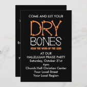 TROCKENE KNOCHEN Christliches Halloween-Party Einladung (Vorne/Hinten)