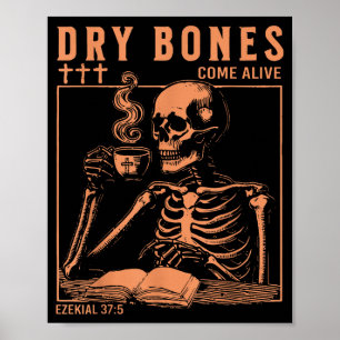 Trockene Knochen werden lebendig Christliches Skel Poster