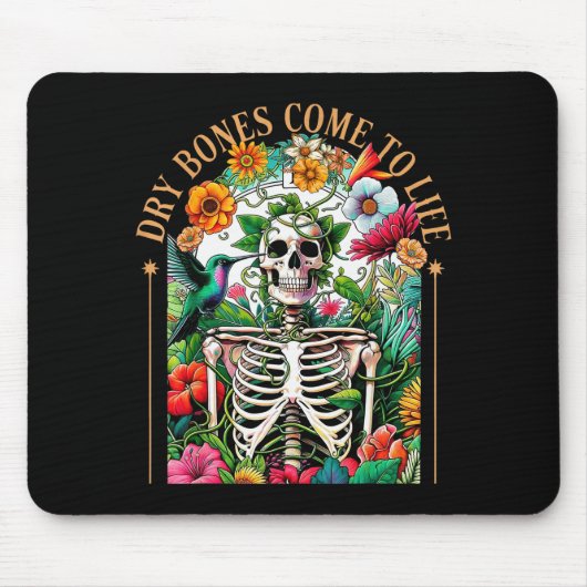 Trockene Knochen werden lebendig Lustiges Skelett Mousepad (Vorne)