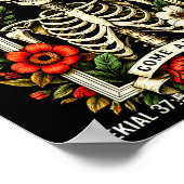 Trockene Knochen werden lebendig Lustiges Skelett Poster (Ecke)