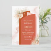 Trockene Palmen - Einladung zum Hochzeitsfeiern (Stehend Vorderseite)