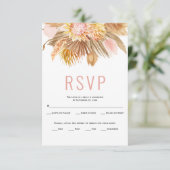 Trockene Palmen, Pampas-Gras-weiche rosa Hochzeit  RSVP Karte (Stehend Vorderseite)