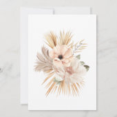 Trockene Palmen und Blätter Boho Stil für Hochzeit Einladung (Rückseite)