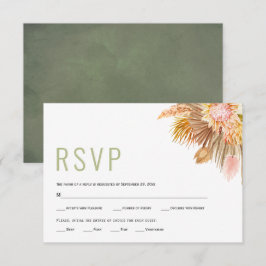 Trockene Palmen und Pampasgras RSVP Karte