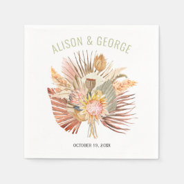 Trockene Palmen und Pampasgras Serviette