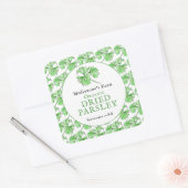 Trockene Petersilie Aquarellkunst, individuelles E Quadratischer Aufkleber (Umschlag)