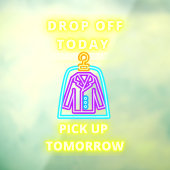 Trockene Reiniger fallen Lieferwagen ab Morgen Imi Fensteraufkleber (Blatt 3)