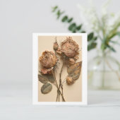 Trockene Rose Blumenmuster Postkarte Drucken (Stehend Vorderseite)