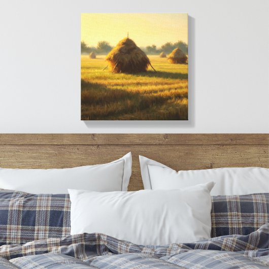 Trockene Weizen gestapelt großen Canvas Print-Baue Leinwanddruck (Insitu (Schlafzimmer))
