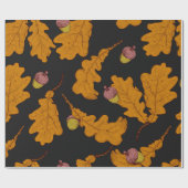 Trockeneiche Blätter und Eichen. Handgezogener nah Geschenkpapier (Flach)