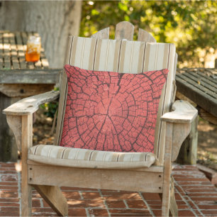 Trockener Baumstamm Ausschnitt Rosa-Rotes Holz Fot Kissen