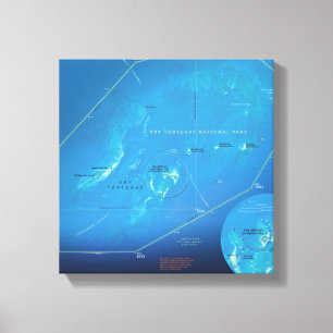 Trockener Tortugas Karten-Leinwanddruck Leinwanddruck