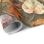 Trockenes Blätter vom Herbst 2002 Geschenkpapier (Rolleneckpunkt)