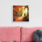 Trockenes Blätter Wald Foto Leinwanddruck (Insitu (Wohnzimmer))