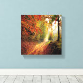 Trockenes Blätter Wald Foto Leinwanddruck (Insitu (Holzboden))