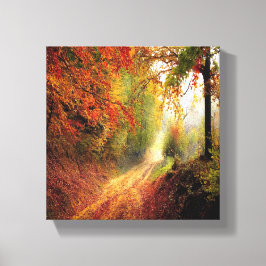 Trockenes Blätter Wald Foto Leinwanddruck