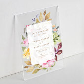 Trockenes Blumenwasser Kunst Hochzeit Foto Acryleinladungen